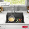 25” Drop-In Top Mount 16 Gauge Workstation Kitchen Sink Single Bowl with WorkFlow™ Ledge and Accessories